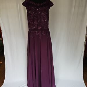 Purple sequin prom formal‎ dress size XL/2XL
